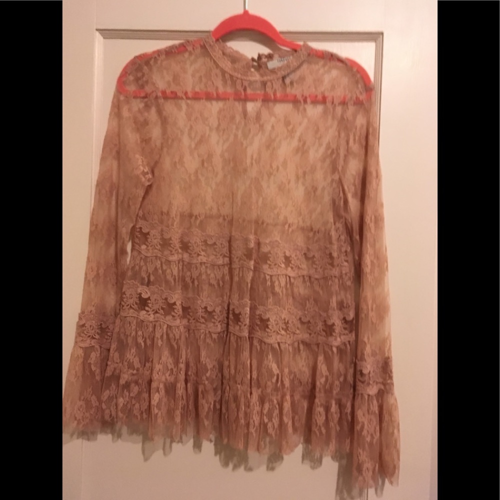 Forever 21 shear lace boho chic blouse